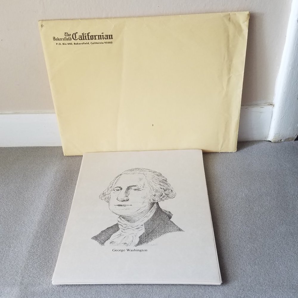 Etchings Of The U.S.A. 1st - 41st Presidents 8" x 10" By Bakersfield Californian